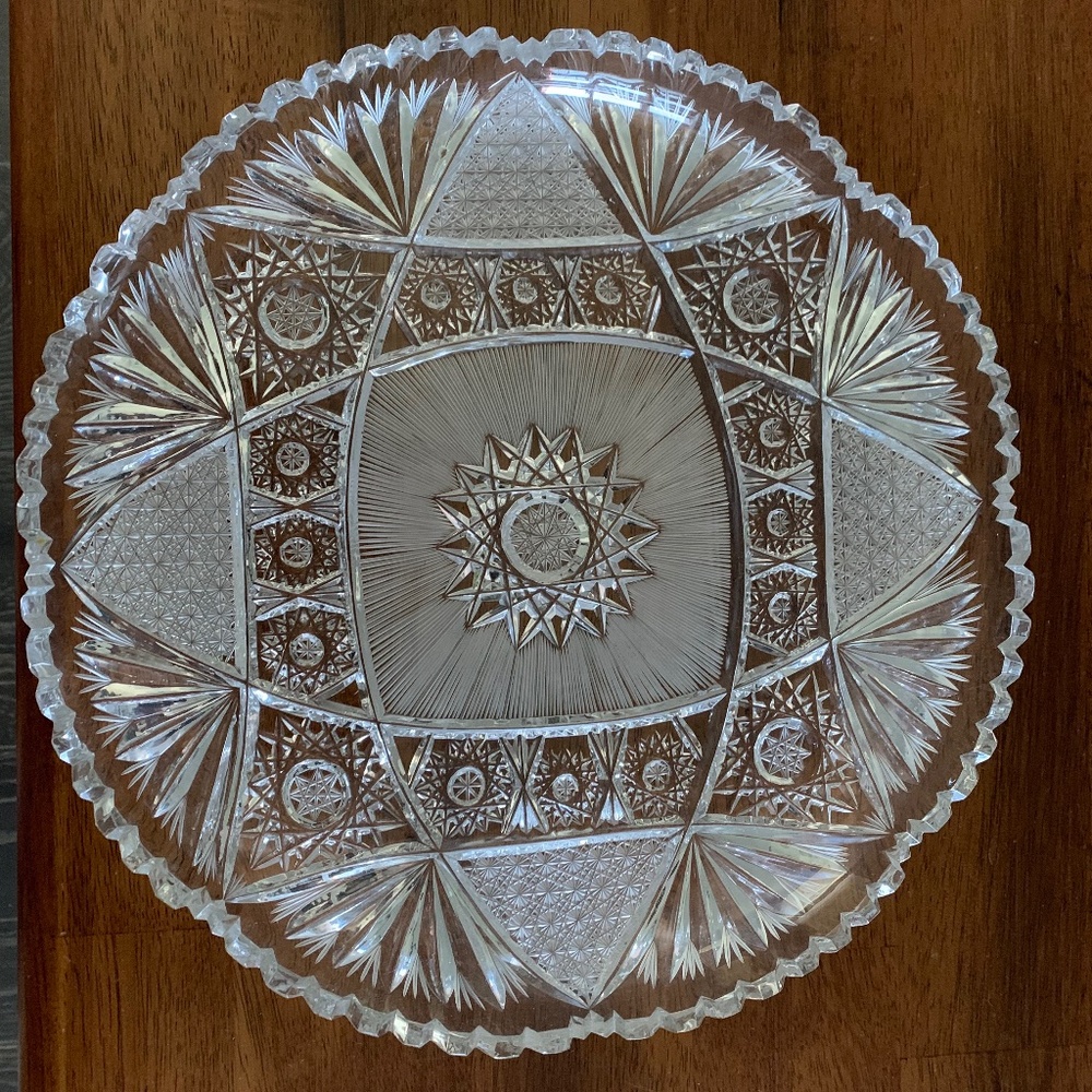 Platter/Cake Plate Crystal Vintage